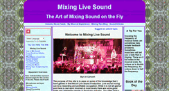 Desktop Screenshot of mixinglivesound.com