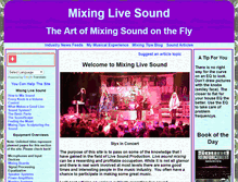 Tablet Screenshot of mixinglivesound.com